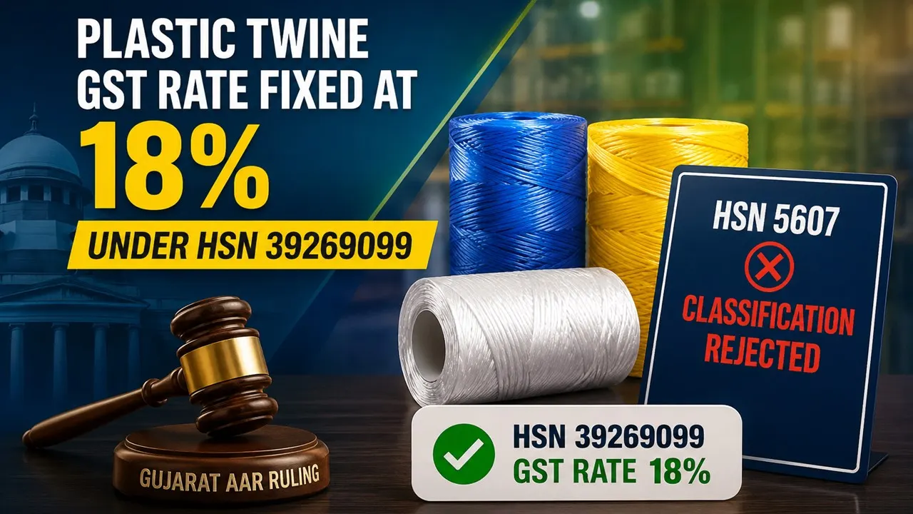 Plastic Sutli Taxable at 18% GST Under HSN 39269099, Rules AAR