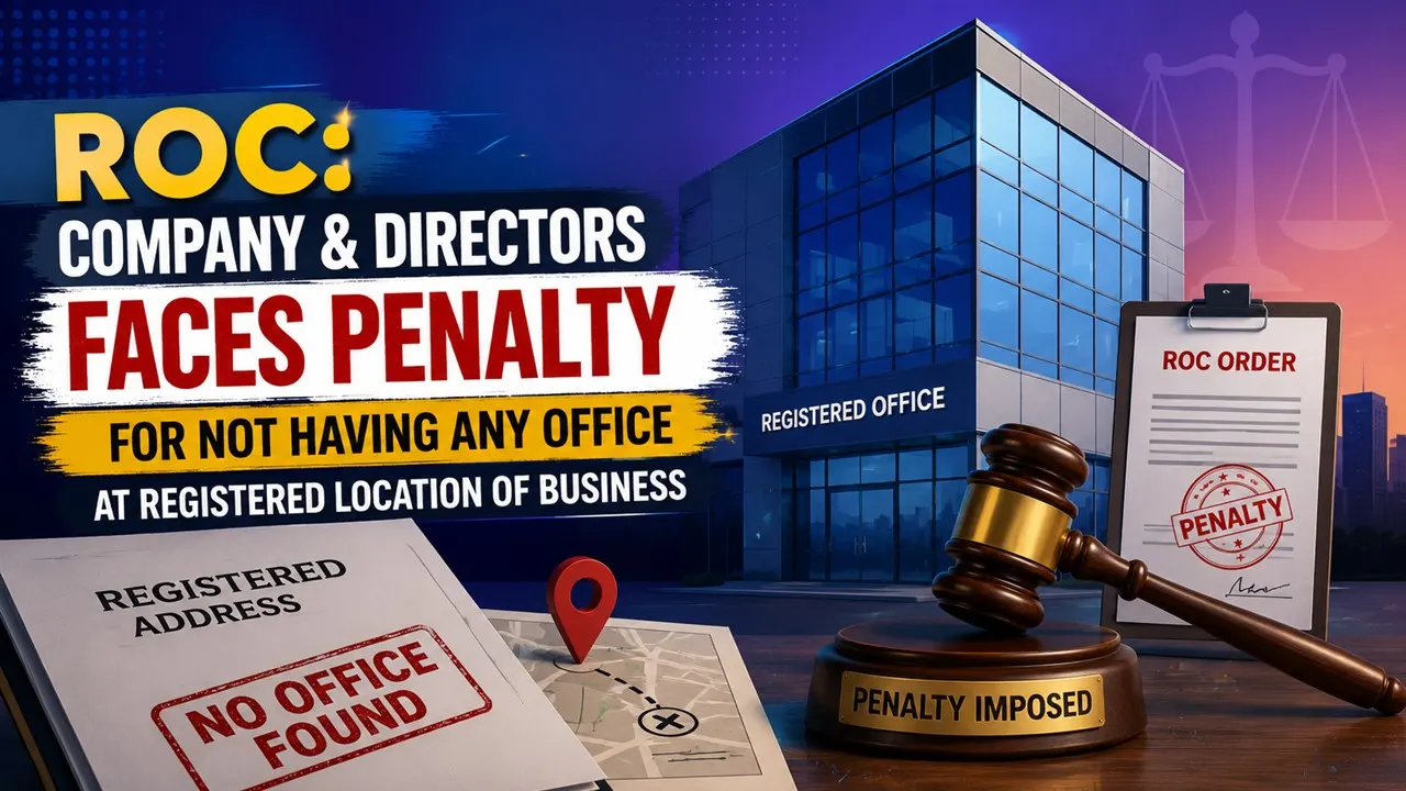 ROC: Company and Directors Faces Penalty for Not Having Any Office at Registered Location of Business