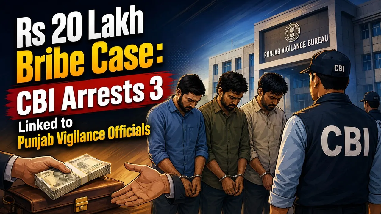 Rs 20 Lakh Bribe Case: CBI Arrests 3 Linked to Punjab Vigilance Officials