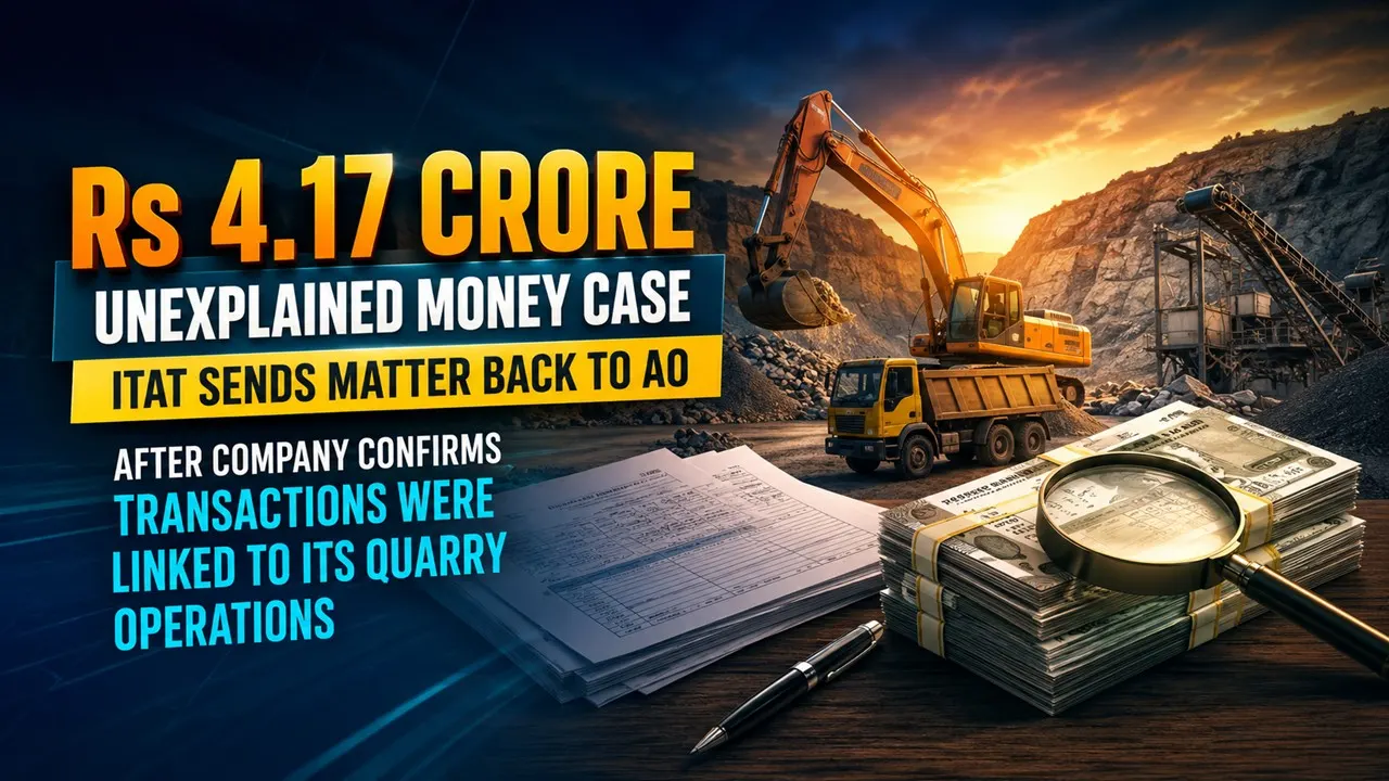 Rs 4.17 Crore Unexplained Money Case: ITAT Sends Matter Back to AO After Company Confirms Transactions Were Linked to Its Quarry Operations