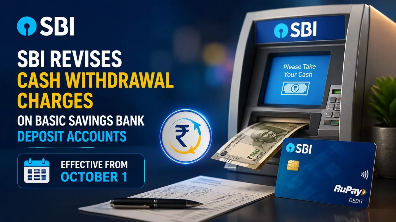 SBI Revises Cash Withdrawal Charges on Basic Savings Bank Deposit Accounts; Effective from October 1