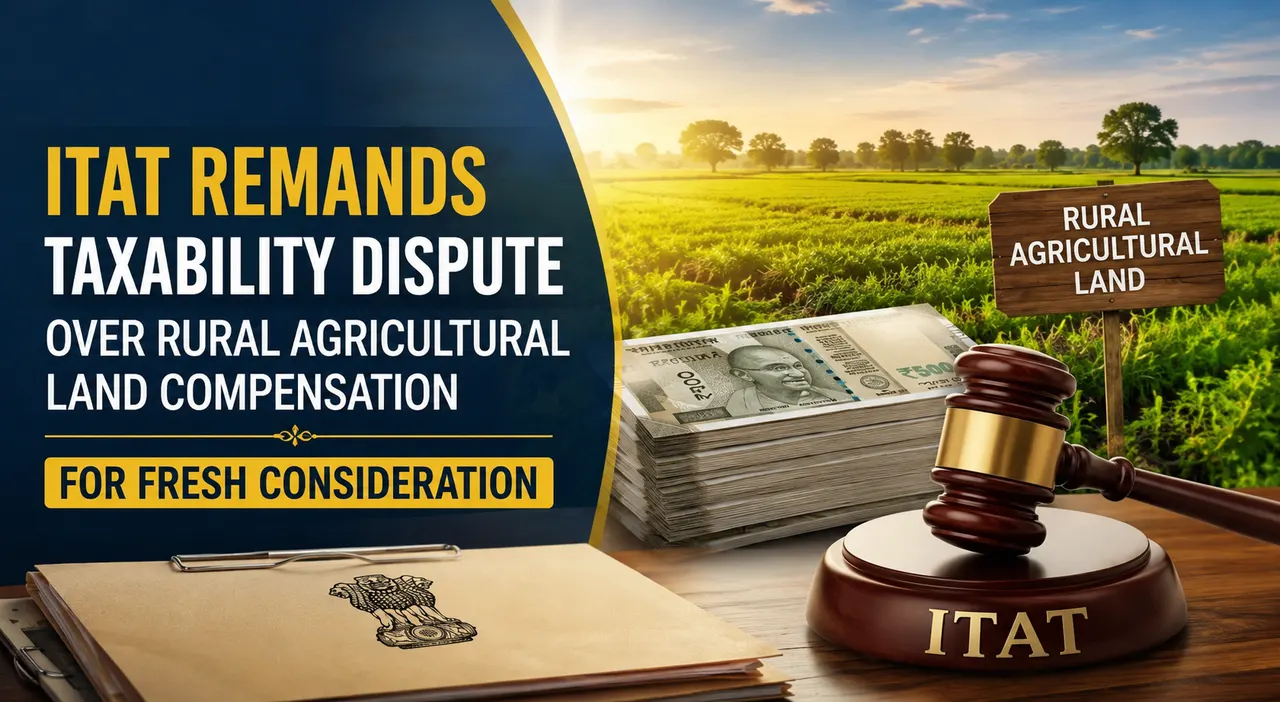 ITAT Remands Taxability Dispute Over Rural Agricultural Land Compensation for Fresh Consideration