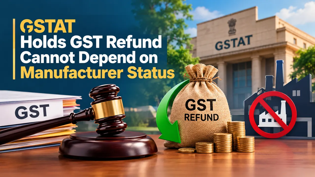 GSTAT Holds GST Refund Cannot Depend on Manufacturer Status