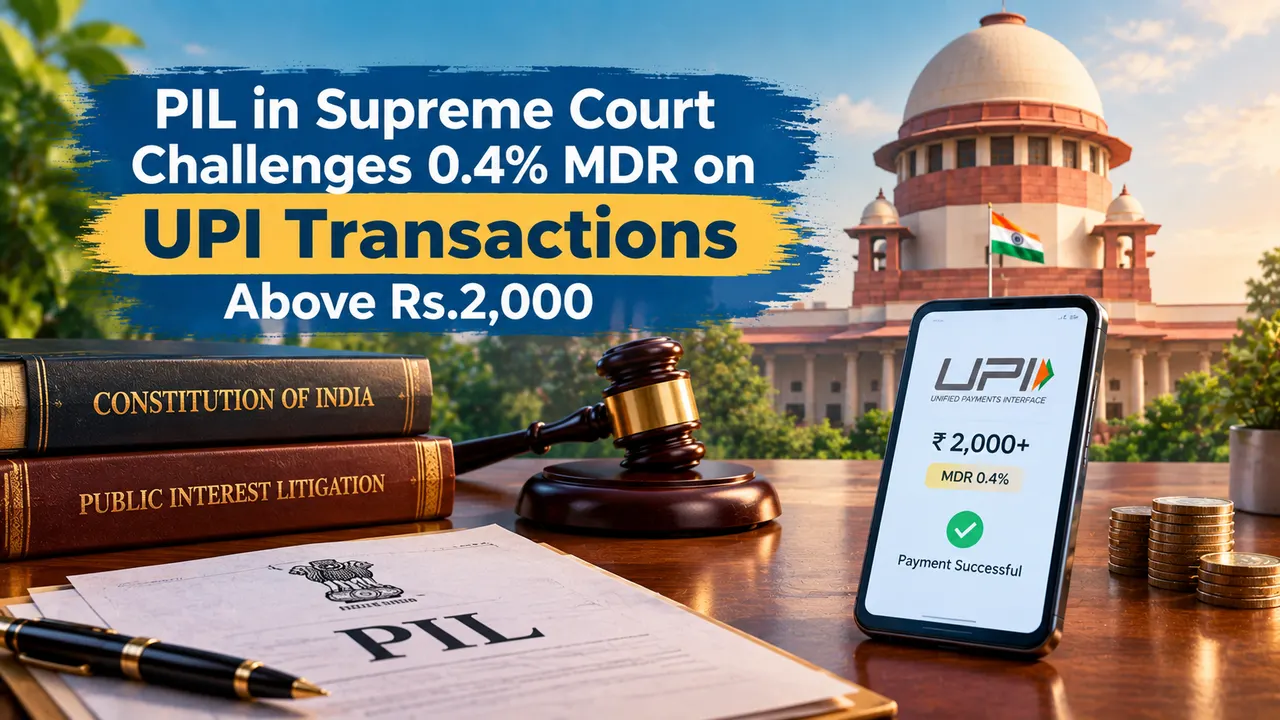 PIL in Supreme Court Challenges 0.4% MDR on UPI Transactions Above Rs.2,000