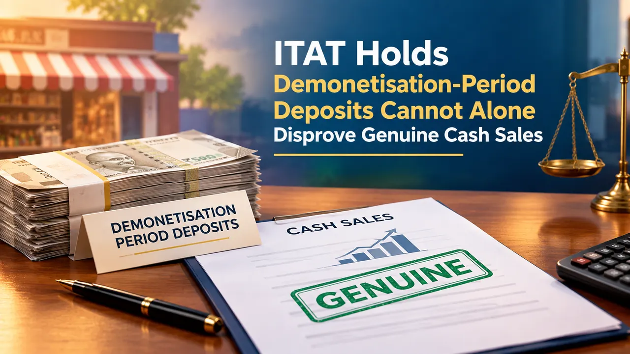 ITAT Holds Demonetisation-Period Deposits Cannot Alone Disprove Genuine Cash Sales