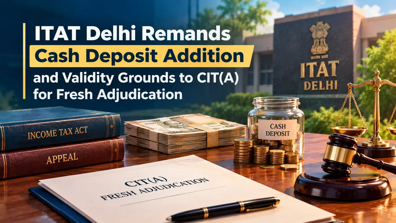 ITAT Remands Cash Deposit Addition and Validity Grounds to CIT(A) for Fresh Adjudication