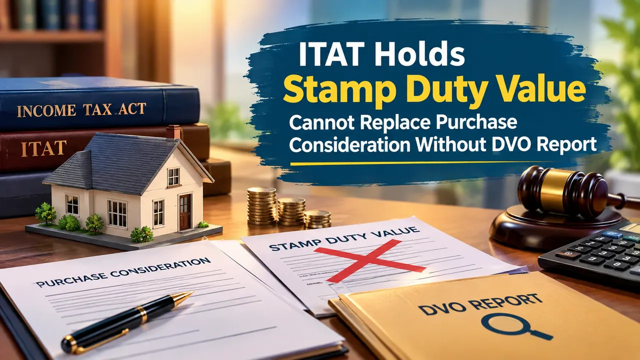 ITAT Holds Stamp Duty Value Cannot Replace Purchase Consideration Without DVO Report 
