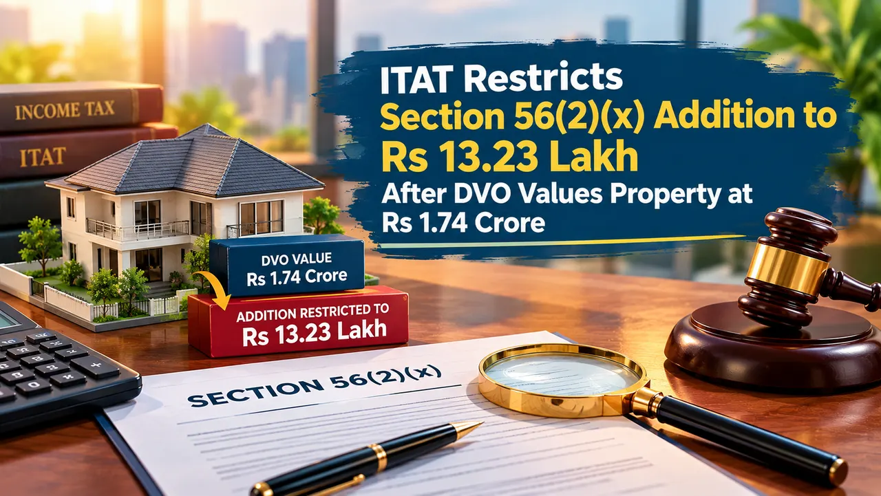 ITAT Restricts Section 56(2)(x) Addition to Rs 13.23 Lakh After DVO Values Property at Rs 1.74 Crore