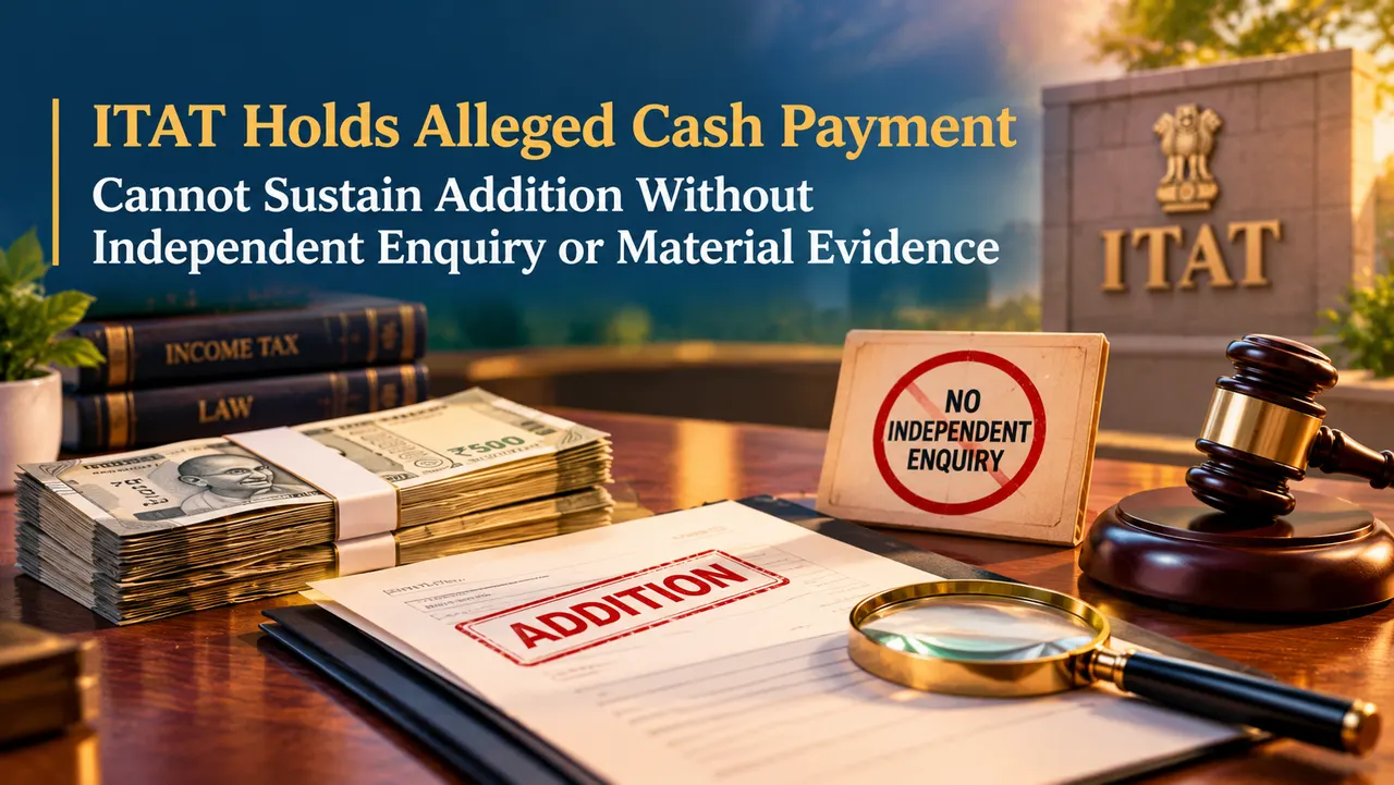 ITAT Holds Alleged Cash Payment Cannot Sustain Addition Without Independent Enquiry or Material Evidence