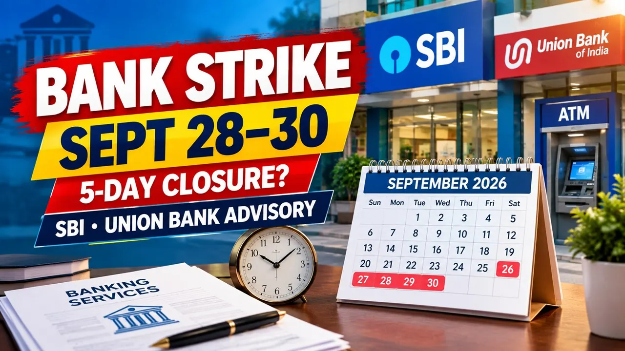 Bank Strike September 28-30: Will Branches Remain Closed For 5 days? SBI, Union Bank Issue Customer Advisory