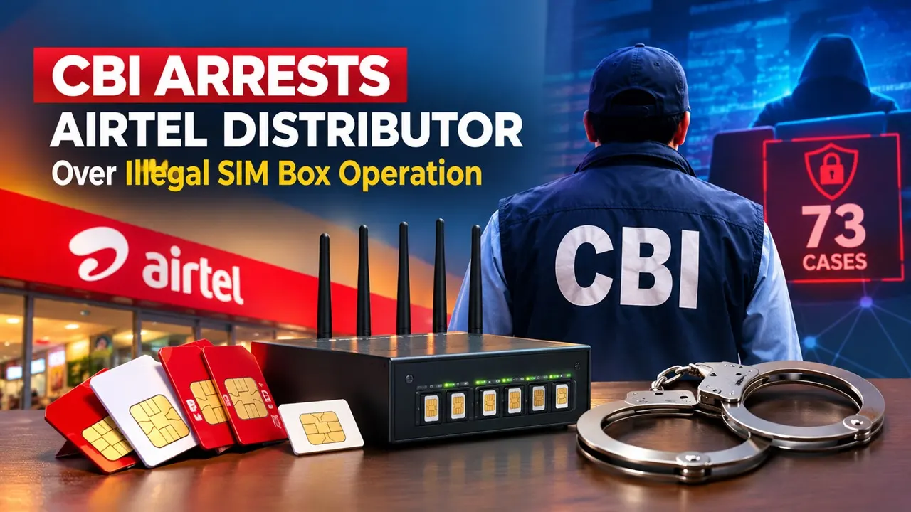 CBI Arrests Airtel Distributor Over Illegal SIM Box Operation Linked to 73 Cyber Fraud Cases