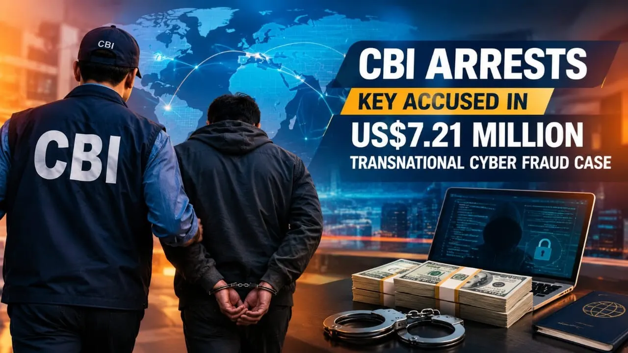 CBI Arrests Key Accused in US$7.21 Million Transnational Cyber Fraud Case
