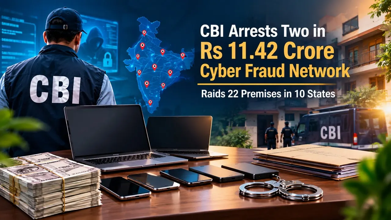 CBI Arrests Two in Rs 11.42 Crore Cyber Fraud Network, Raids 22 Premises in 10 States under Operation Chakra VI