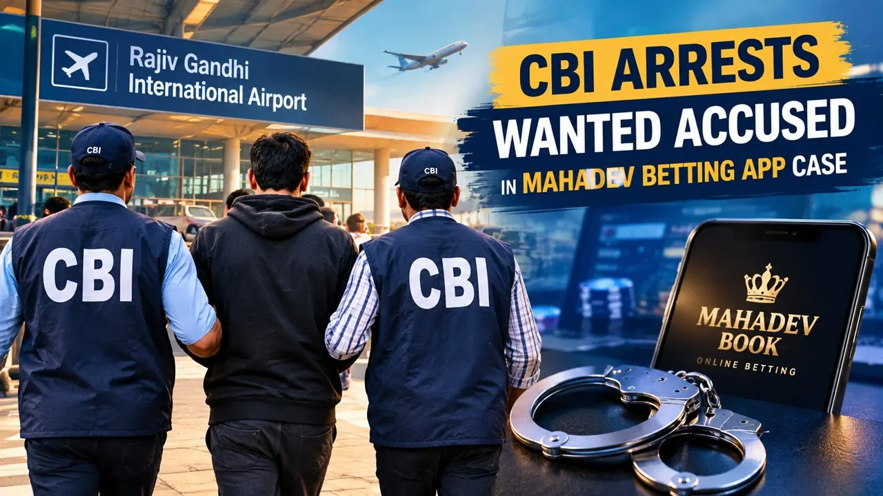 CBI Arrests Wanted Accused in Mahadev Betting App Case After His Arrival at Rajiv Gandhi International Airport