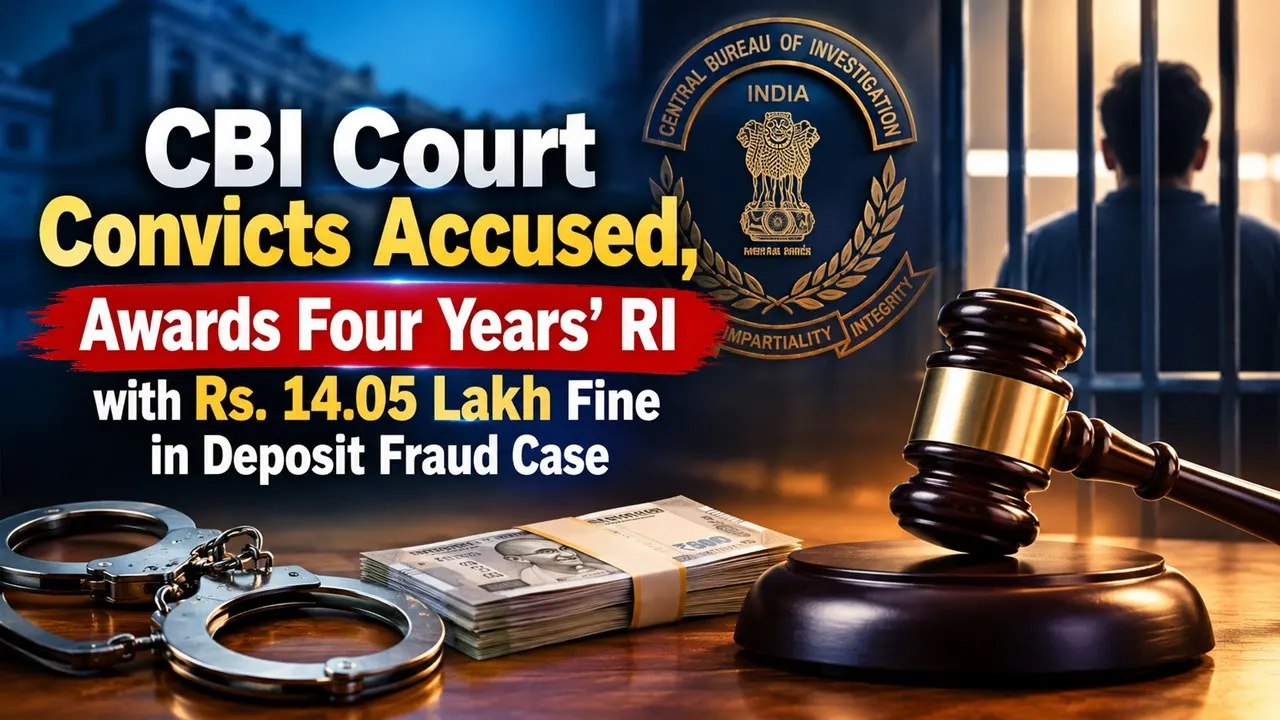 CBI Court Convicts Accused, Awards Four Years’ RI with Rs. 14.05 Lakh Fine in Deposit Fraud Case