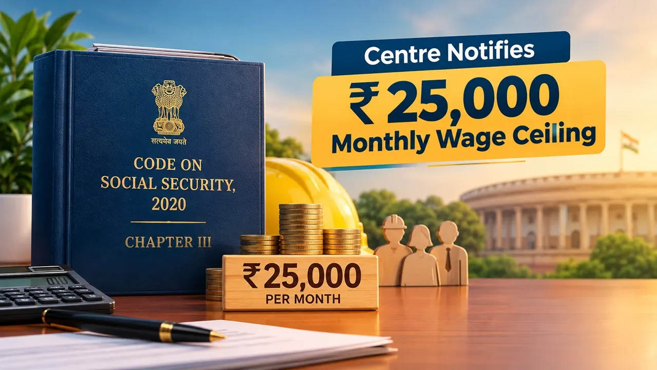  Centre Notifies Rs 25,000 Monthly Wage Ceiling for Chapter III of Code on Social Security, 2020