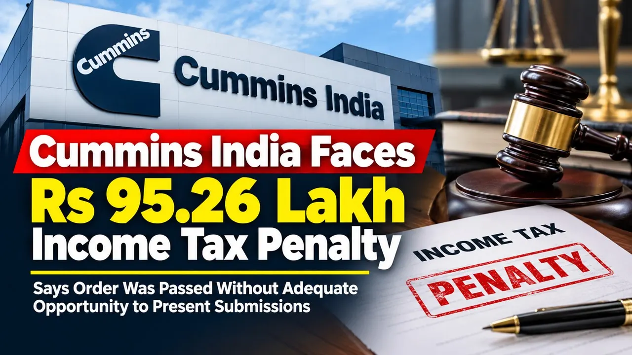 Cummins India Faces Rs 95.26 Lakh Income Tax Penalty, Says Order Was Passed Without Adequate Opportunity to Present Submissions
