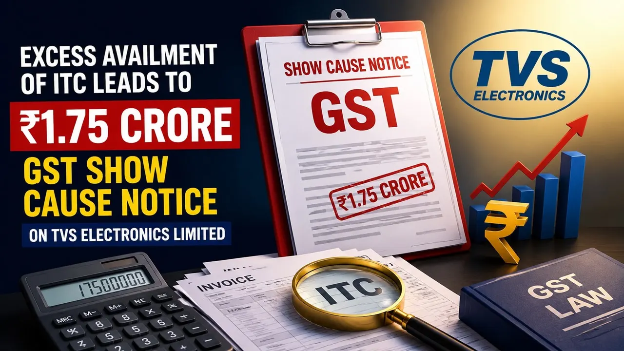 Excess Availment of ITC Leads to Rs 1.75 Crore GST Show Cause Notice on TVS Electronics Limited 
