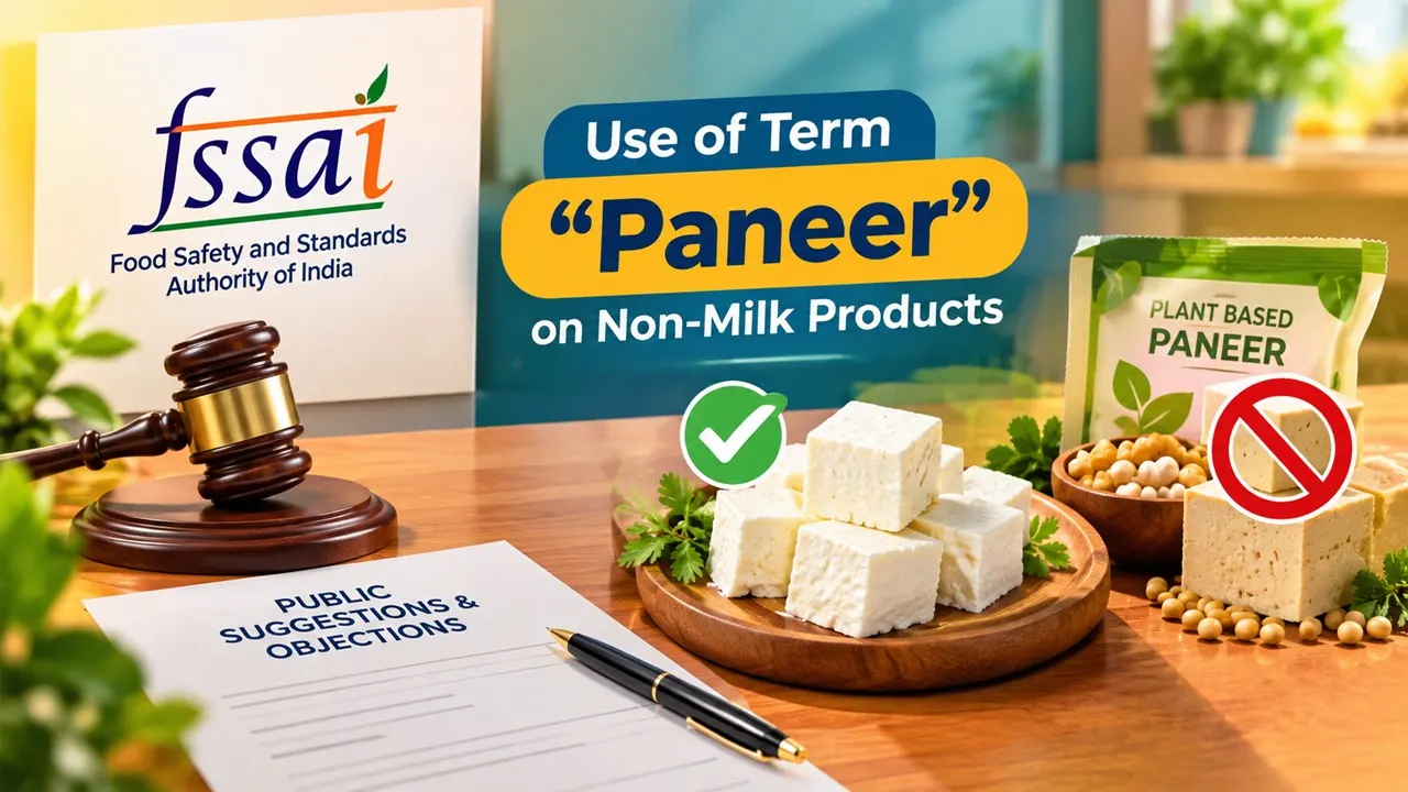 FSSAI Restricts Use of Term "Paneer" on Non-Milk Products, Seeks Public Suggestions or Objections