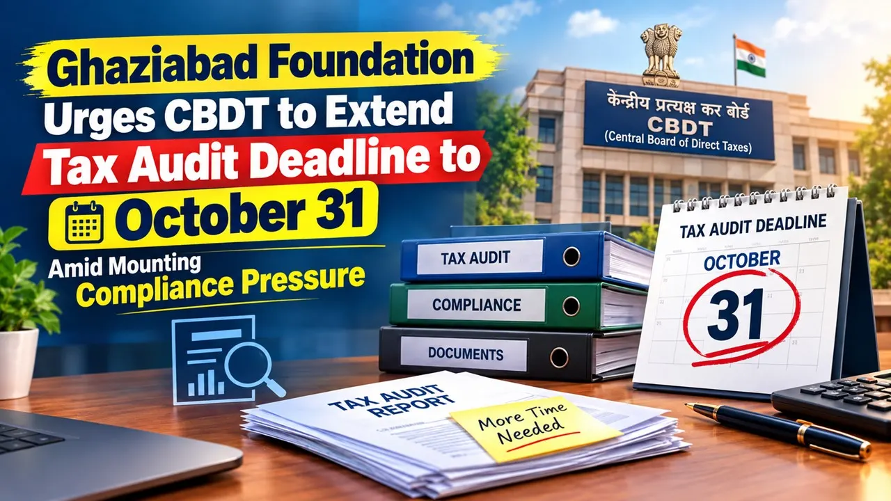Ghaziabad Foundation Urges CBDT to Extend Tax Audit Deadline to October 31 Amid Mounting Compliance Pressure