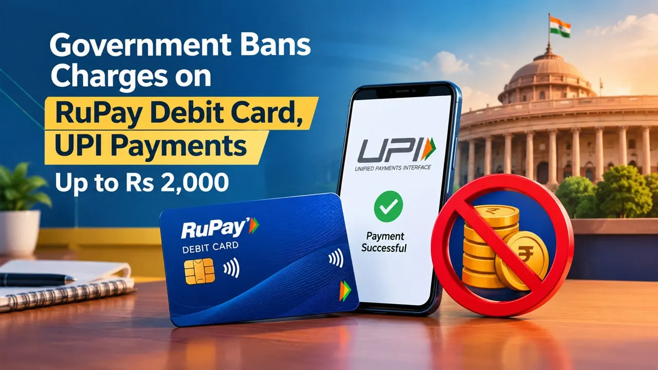 Government Bans Charges on RuPay Debit Card, UPI Payments Up to Rs 2,000