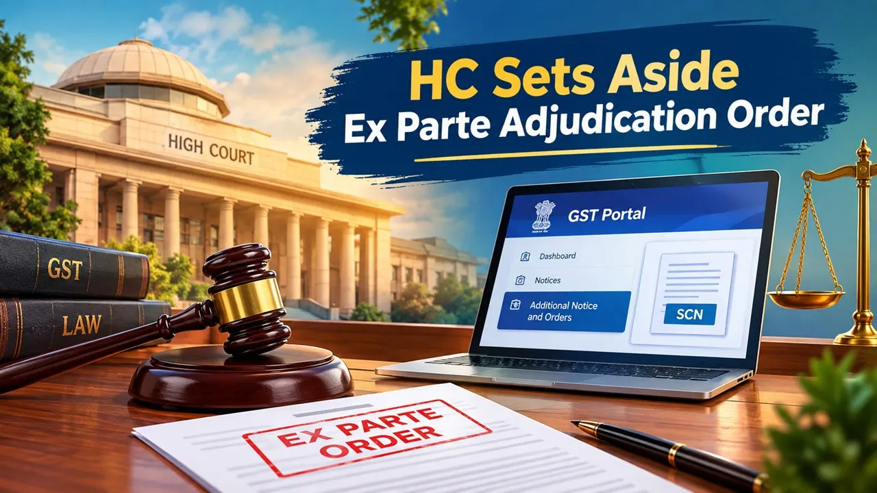 HC Sets Aside Ex Parte Adjudication Order After SCN Merely Uploaded on GST Portal under 'Additional Notice and Orders' Tab