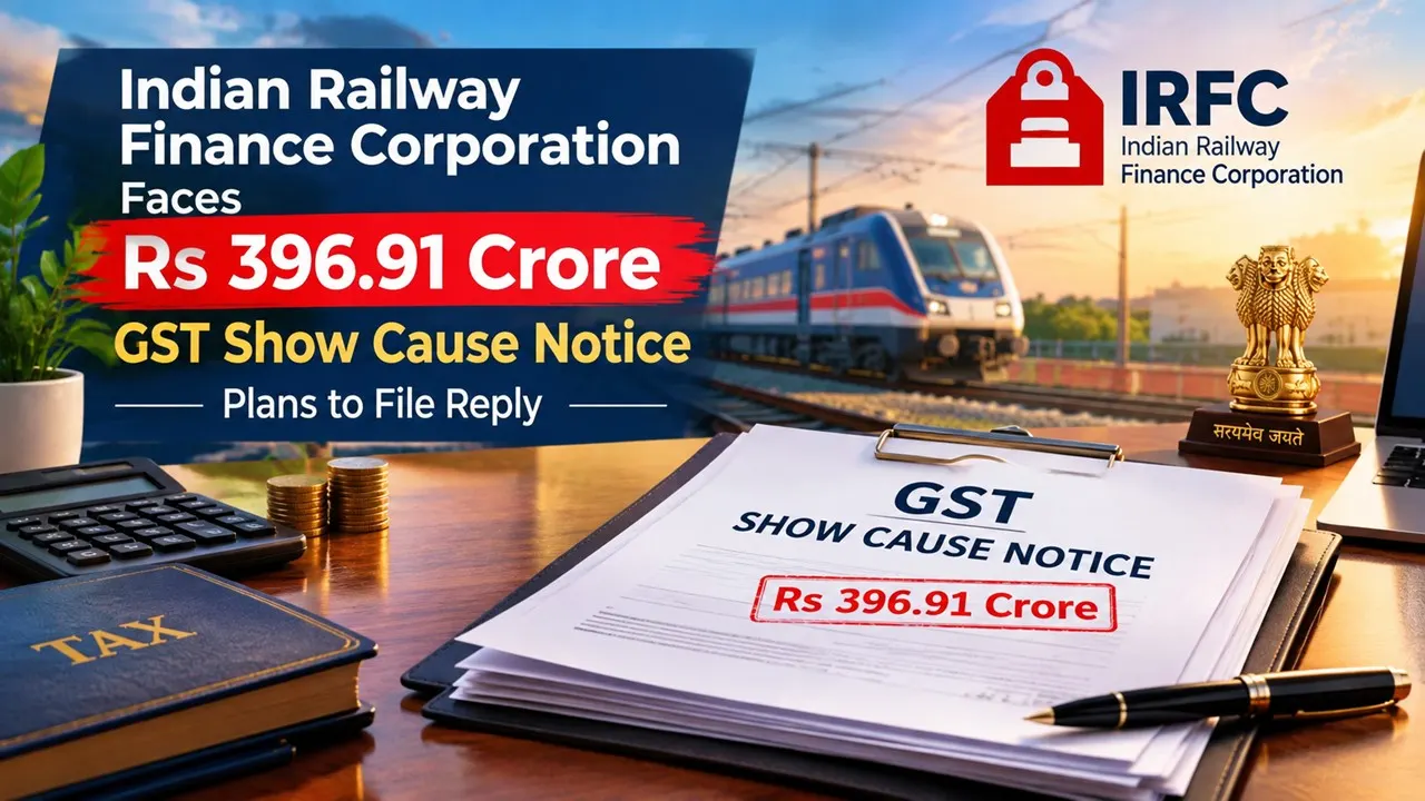 Indian Railway Finance Corporation Faces Rs 396.91 Crore GST Show Cause Notice; Plans to File Reply