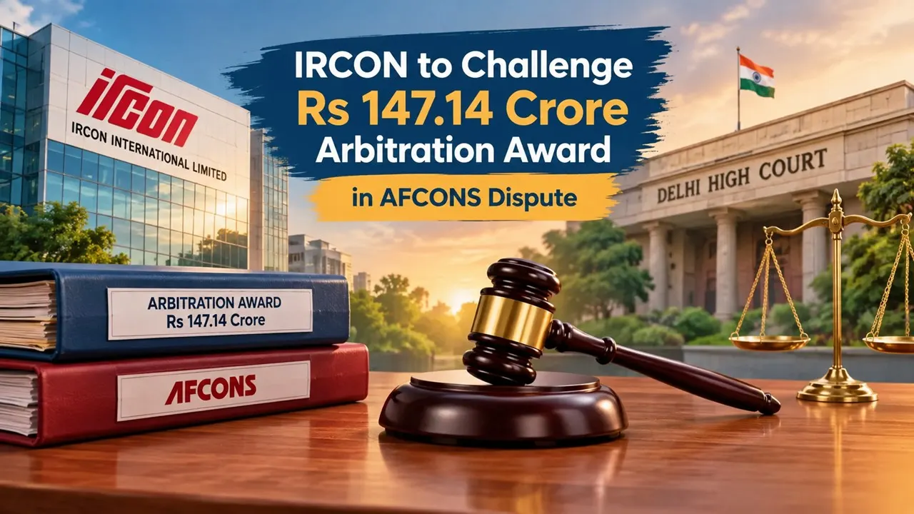 IRCON to Challenge Rs 147.14 Crore Arbitration Award in AFCONS Dispute Before Delhi High Court