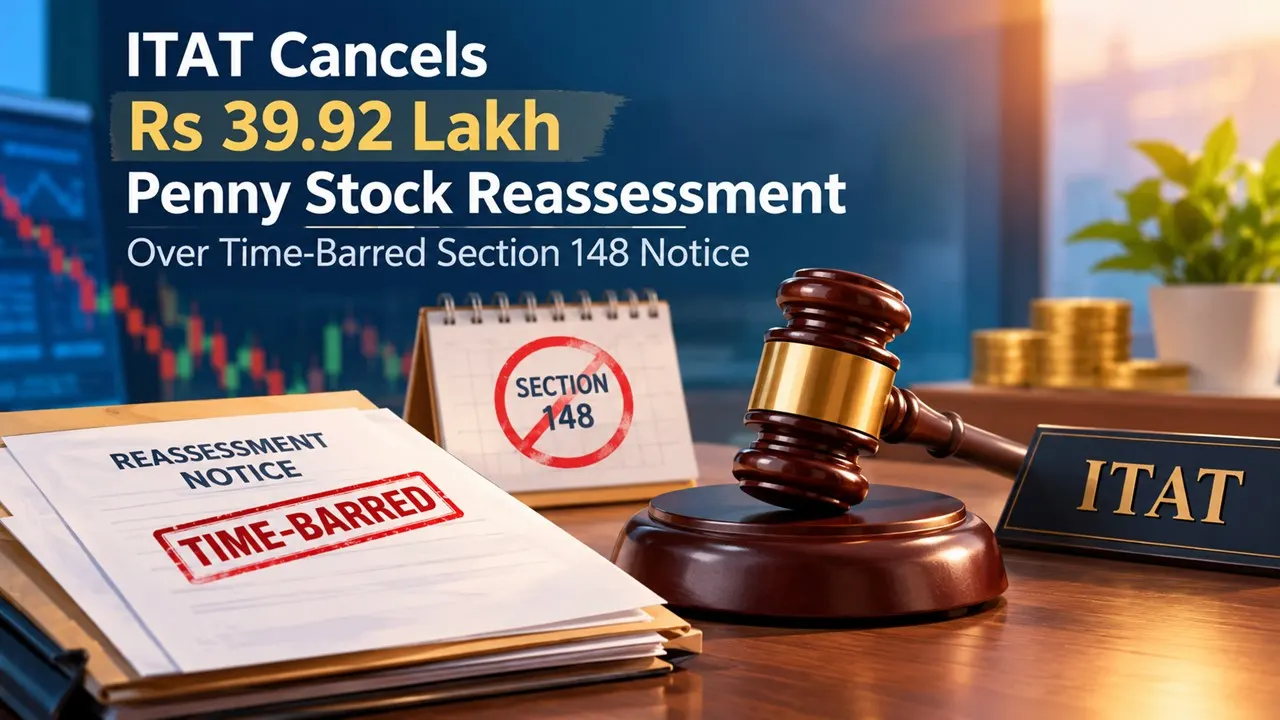 ITAT Cancels Rs 39.92 Lakh Penny Stock Reassessment Over Time-Barred Section 148 Notice