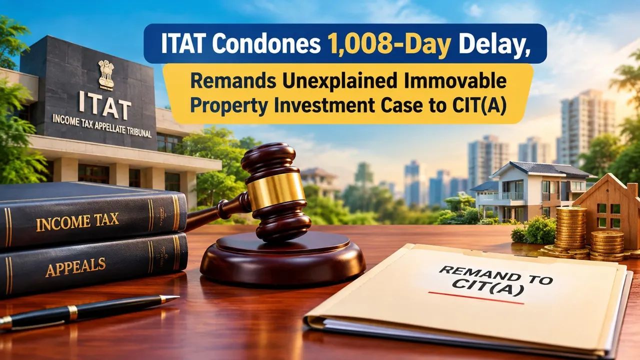 ITAT Condones 1,008-Day Delay, Remands Unexplained Immovable Property Investment Case to CIT(A)