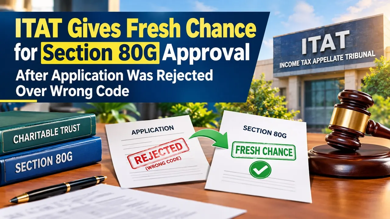 ITAT Gives Fresh Chance for Section 80G Approval After Application Was Rejected Over Wrong Code