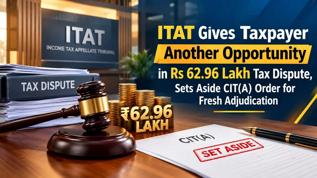 ITAT Gives Taxpayer Another Opportunity in Rs 62.96 Lakh Tax Dispute, Sets Aside CIT(A) Order for Fresh Adjudication