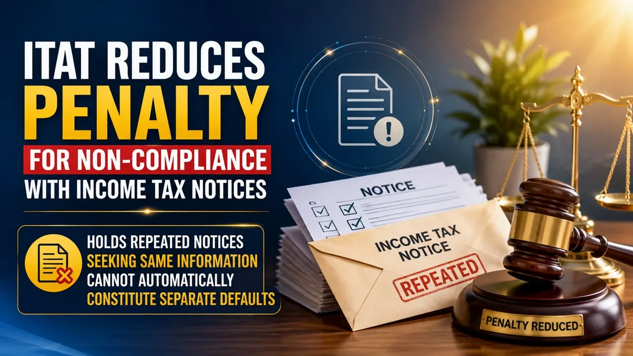 ITAT Holds Repeated Notices Seeking Same Information Cannot Automatically Constitute Separate Defaults