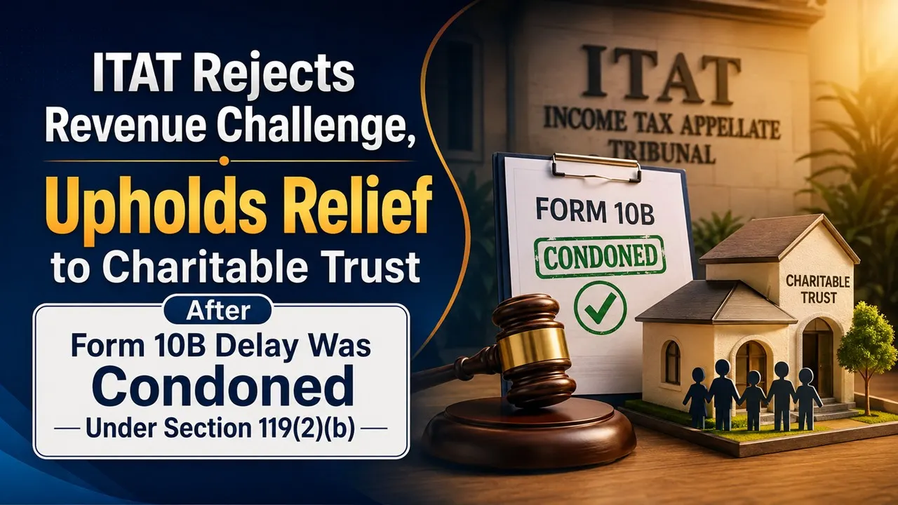 ITAT Rejects Revenue Challenge, Upholds Relief to Charitable Trust After Form 10B Delay Was Condoned Under Section 119(2)(b)
