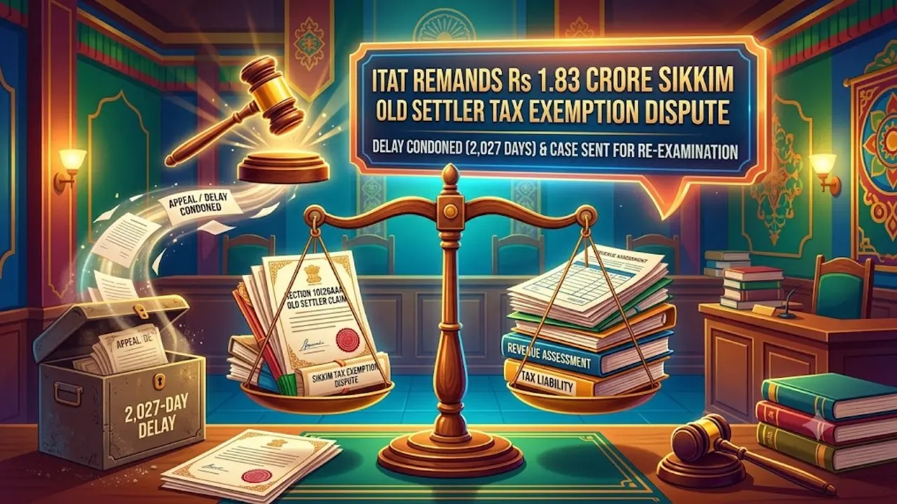 ITAT Remands Rs 1.83 Crore Section 10(26AAA) Sikkim Old Settler Tax Exemption Dispute After Condoning 2,027-Day Delay