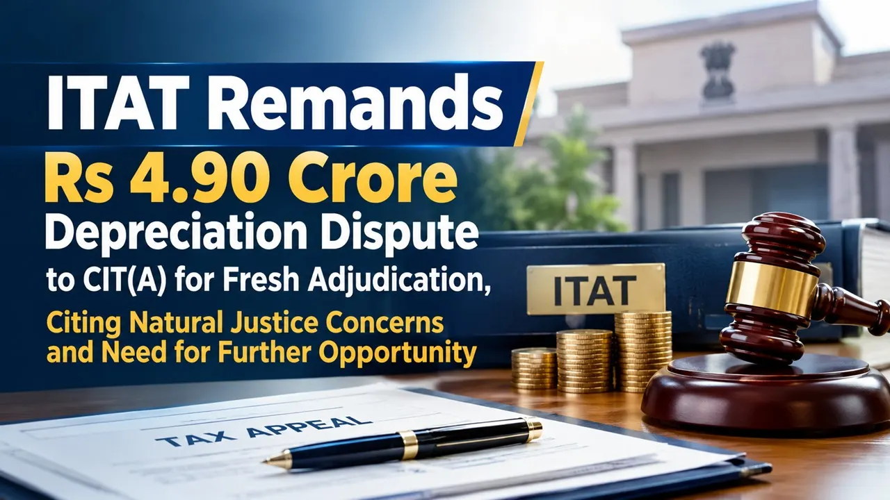 ITAT Remands Rs 4.90 Crore Depreciation Dispute to CIT(A), Cites Natural Justice Concerns and Need for Further Opportunity