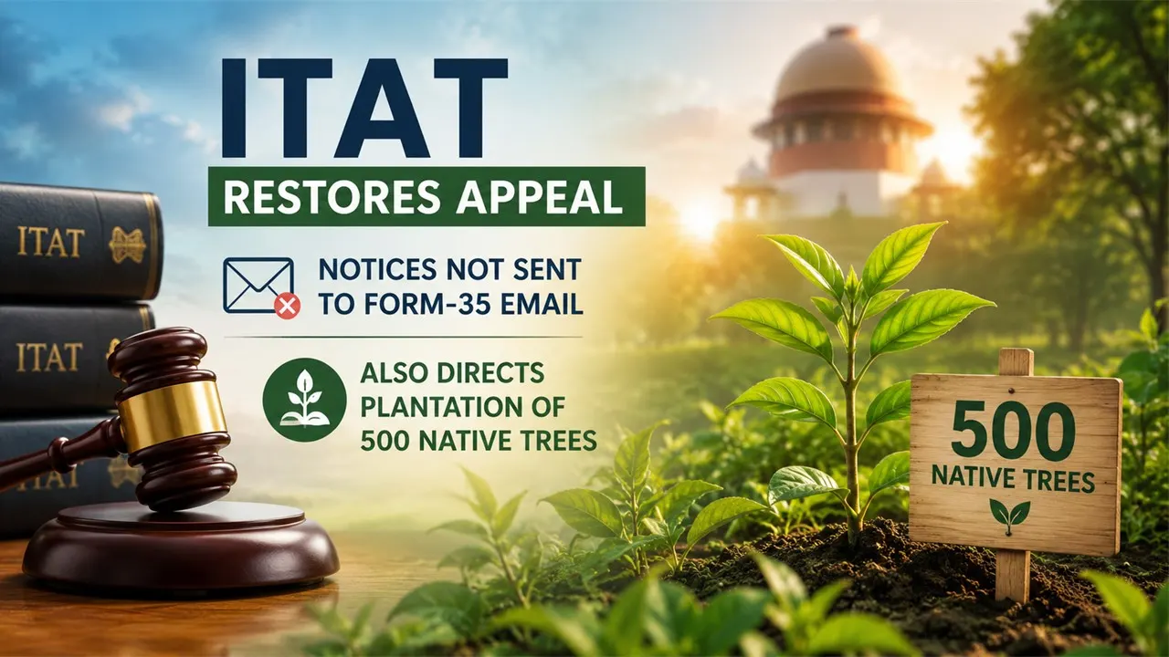 ITAT Restores Appeal After Notices Not Sent To Form-35 Email, Also Directs Plantation Of 500 Native Trees