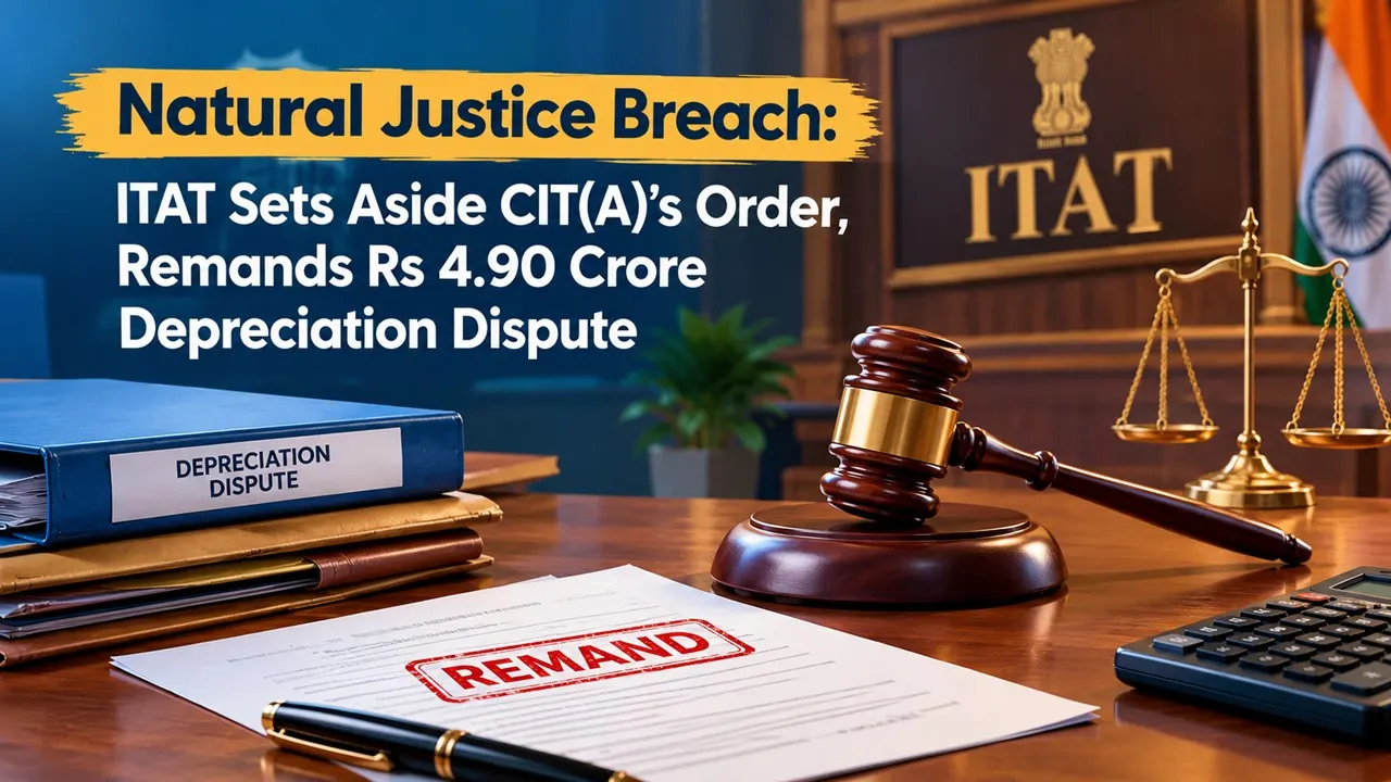 Natural Justice Breach: ITAT Sets Aside CIT(A)'s Order, Remands Rs 4.90 Crore Depreciation Dispute
