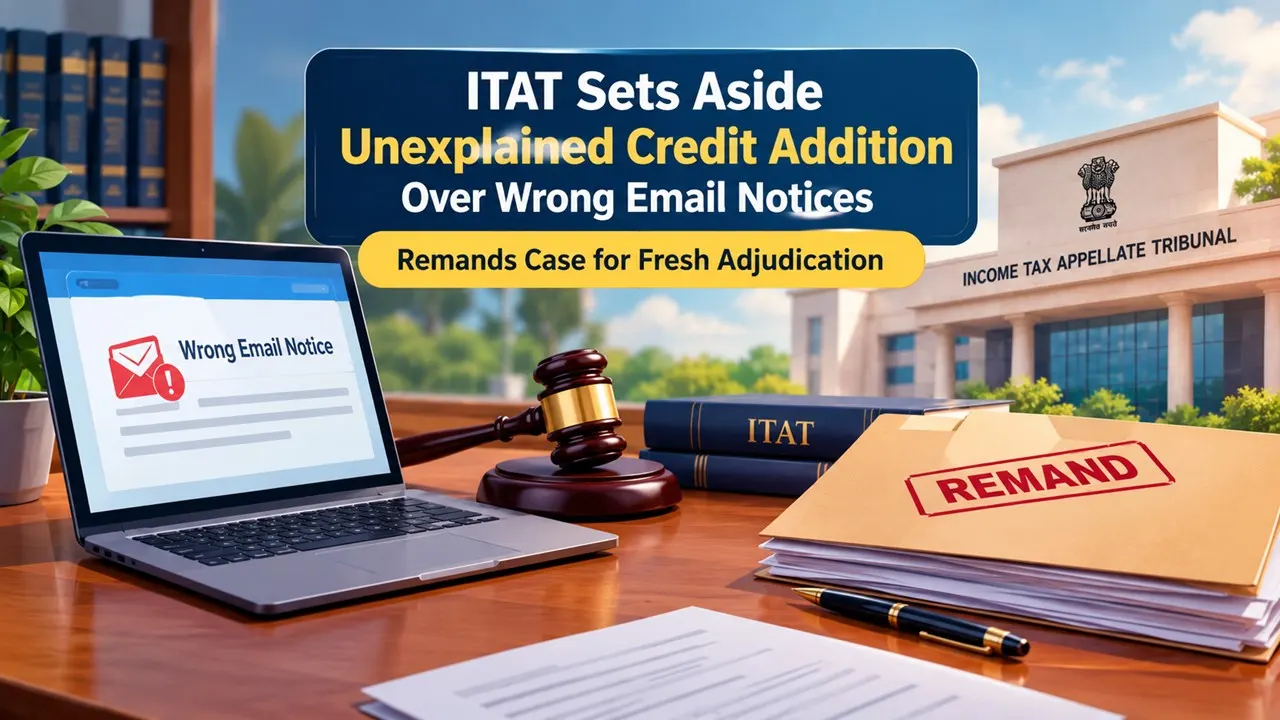 ITAT Sets Aside Unexplained Credit Addition Over Wrong Email Notices, Remands Case for Fresh Adjudication