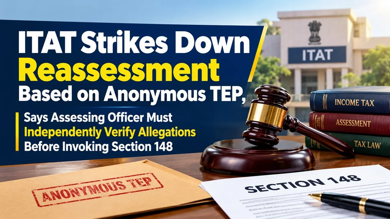 ITAT Strikes Down Reassessment Based on Anonymous TEP, Says AO Must Independently Verify Allegations Before Invoking Section 148