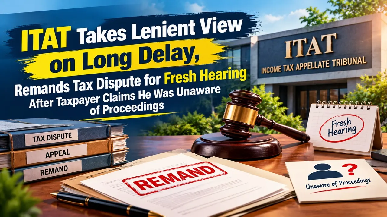 ITAT Takes Lenient View on Long Delay, Remands Tax Dispute for Fresh Hearing After Taxpayer Claims He Was Unaware of Proceedings