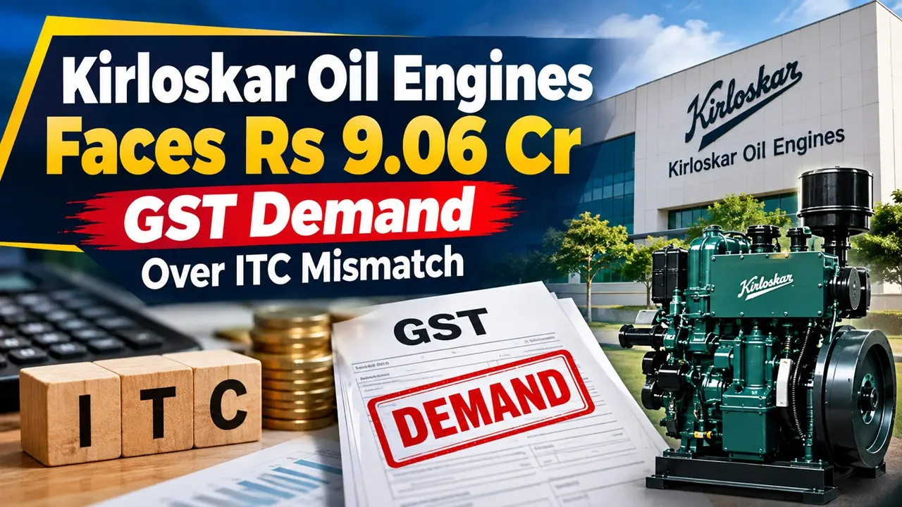 Kirloskar Oil Engines Faces Rs 9.06 Cr GST Demand Over ITC Mismatch