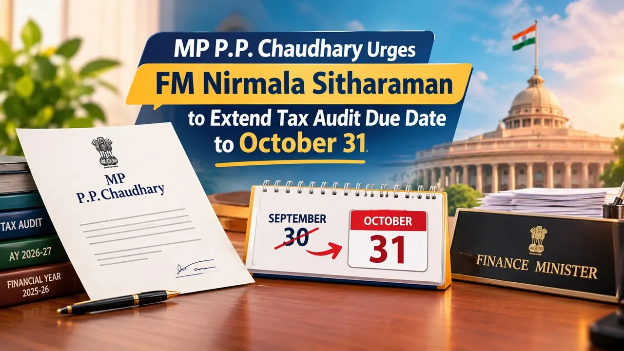 MP P.P. Chaudhary Urges FM Nirmala Sitharaman to Extend Tax Audit Due Date to October 31