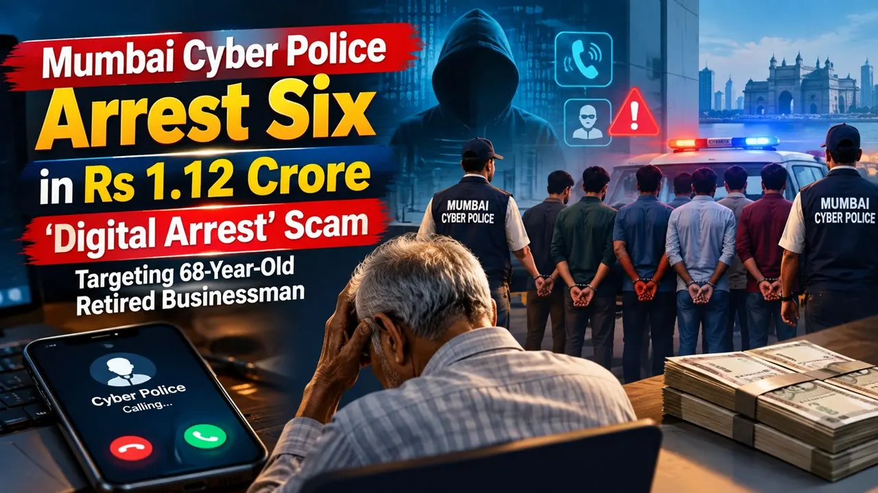 Mumbai Cyber Police Arrest Six in Rs 1.12 Crore ‘Digital Arrest’ Scam Targeting 68-Year-Old Retired Businessman