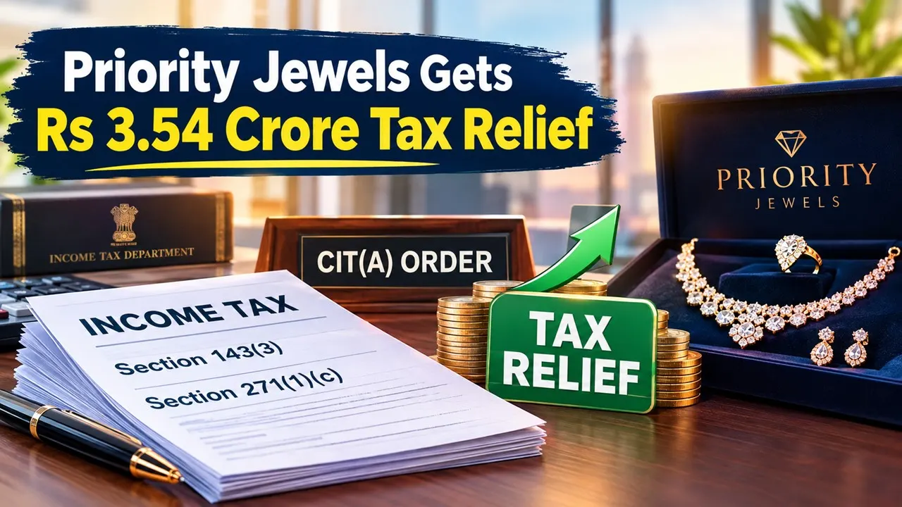 Priority Jewels Receives Favourable Income Tax Order From CIT(A), Gets Relief of Around Rs 3.54 Crore in Tax Demand