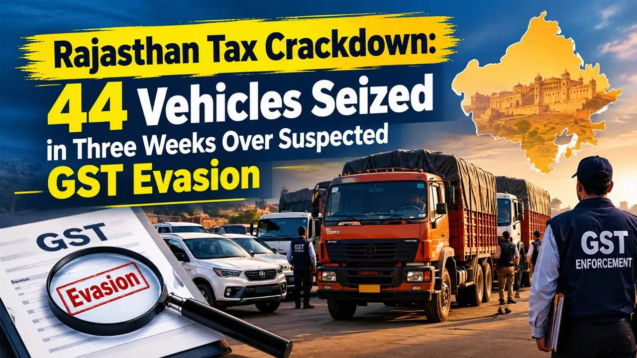 Rajasthan Tax Crackdown: 44 Vehicles Seized in Three Weeks Over Suspected GST Evasion