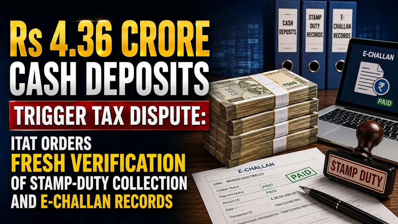 Rs 4.36 Crore Cash Deposits Trigger Tax Dispute: ITAT Orders Fresh Verification of Stamp-Duty Collection and E-Challan Records