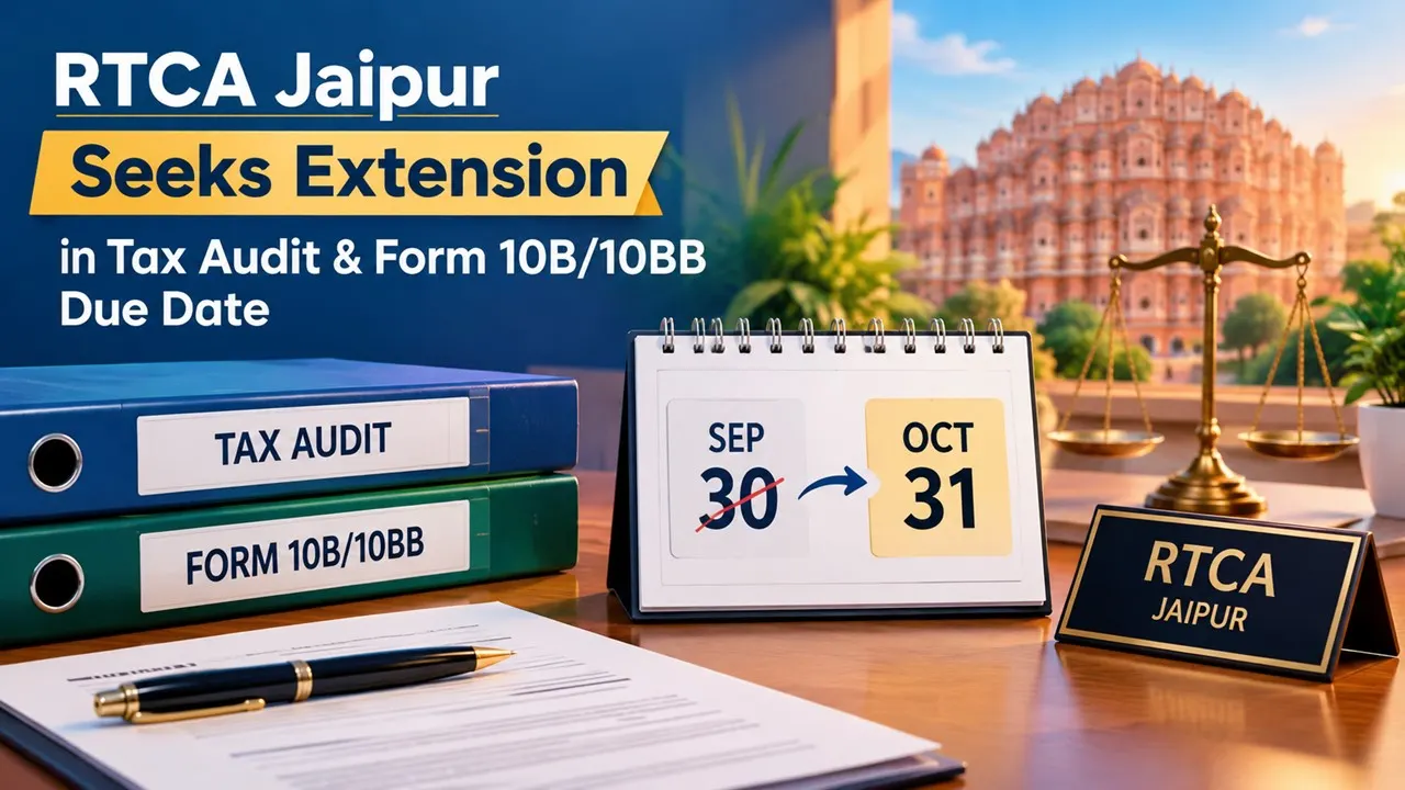 RTCA Jaipur Seeks Extension in Tax Audit and Form 10B/10BB Due Date from Sep 30 to Oct 31