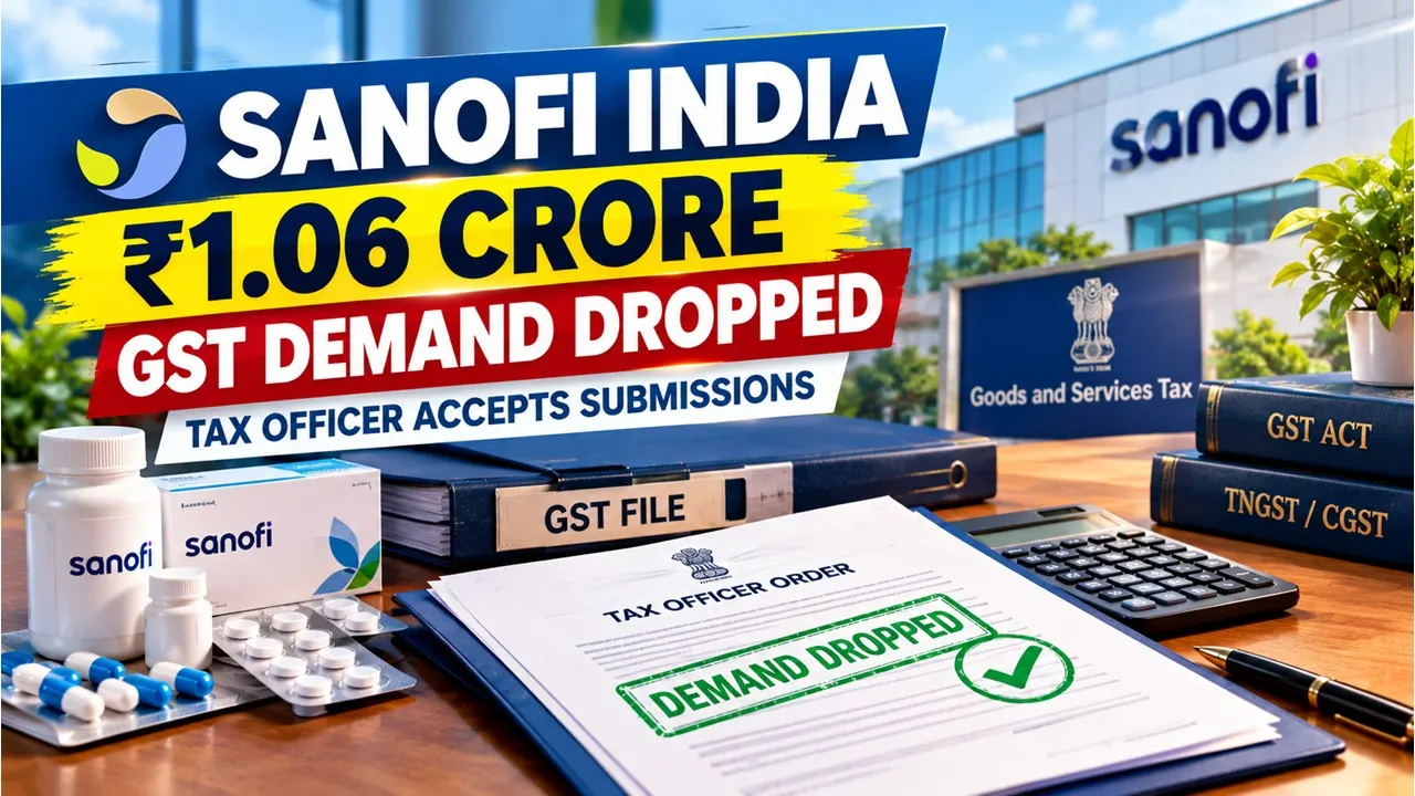 Sanofi India Gets Rs 1.06 Crore GST Demand Dropped After Tax Officer Accepts Company’s Submissions 