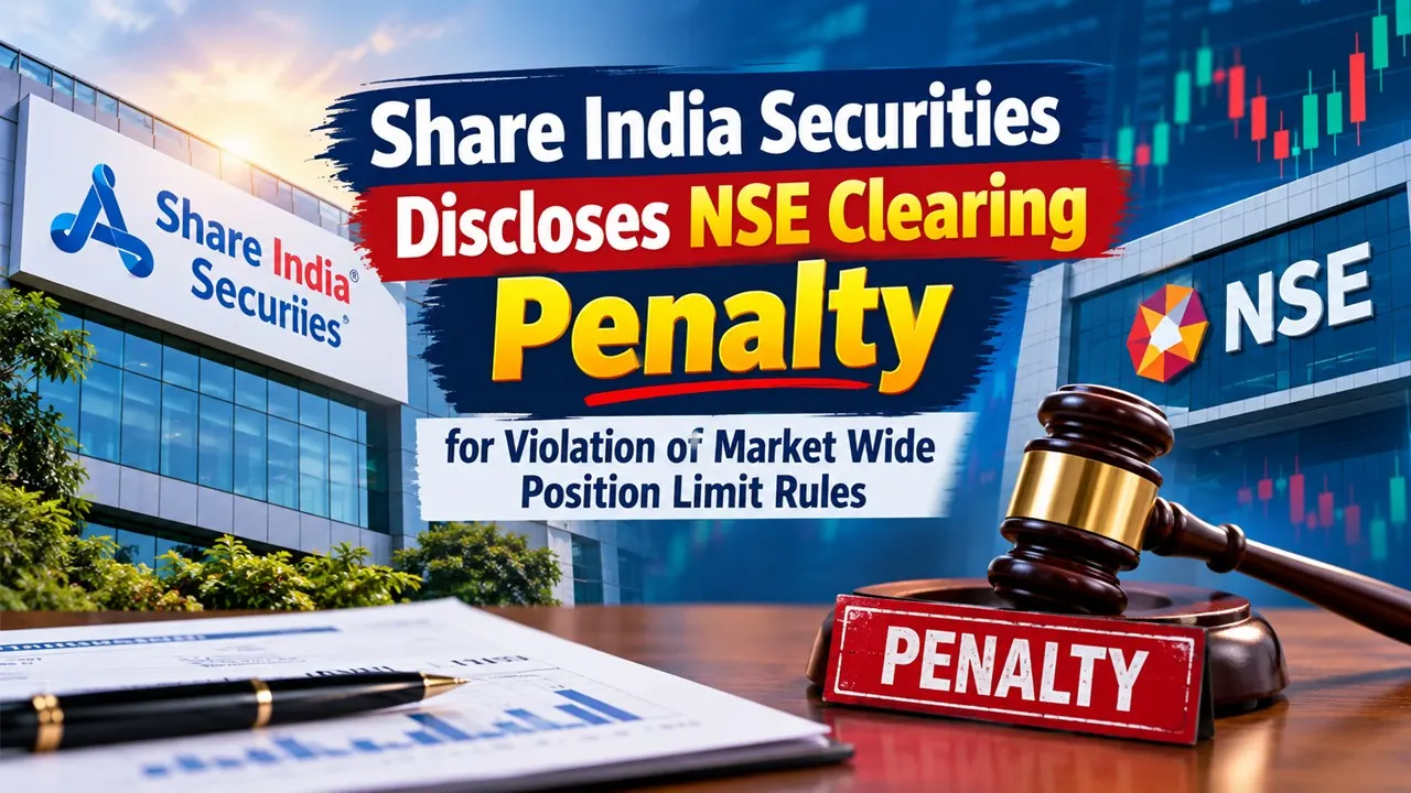 Share India Securities Discloses NSE Clearing Penalty for Violation of Market Wide Position Limit Rules